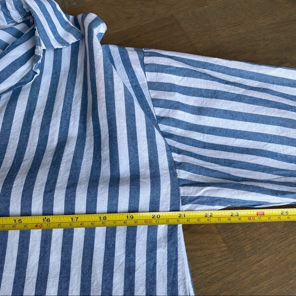 Zara blue and white pinstripe oversized shirt, XS - Picture 8 of 8
